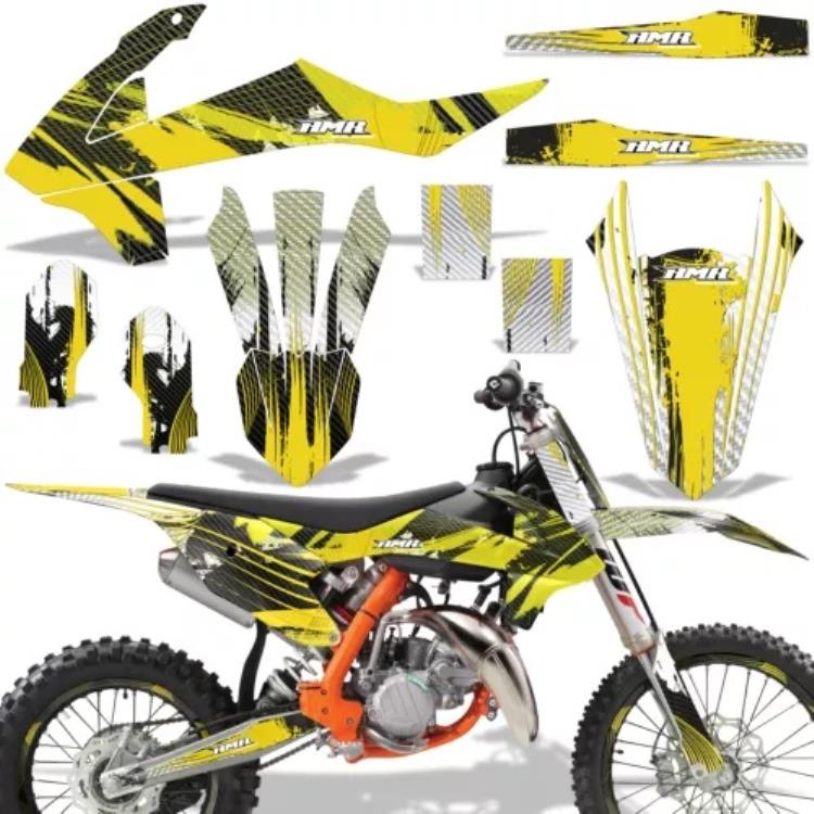 MX グラフィックス キット + # プレート デカール KTM 85 SX 2018-2020 CarbonX イエロー用 MX Graphics kit + # Plates Decal for KTM 85 SX 2018-2020 CarbonX Yellow 【並行輸入品】