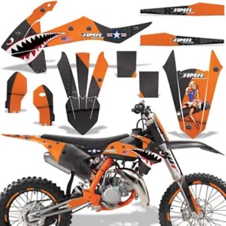 MX グラフィックス キット + # プレート デカール KTM 85 SX 2018-2020 P-40 ウォーホーク オレンジ K MX Graphics kit + # Plates Decal for KTM 85 SX 2018-2020 P-40 Warhawk Orange K 【並行輸入品】