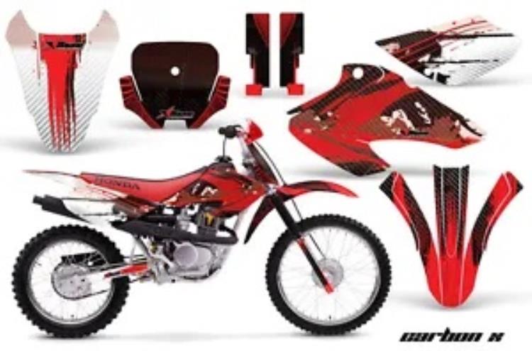 グラフィックスキット デカール ラップ + # プレート ホンダ XR80R XR100R 2001-2003 CARBONX レッド用 Graphics Kit Decal Wrap + # Plates For Honda XR80R XR100R 2001-2003 CARBONX RED 【並行輸入品】