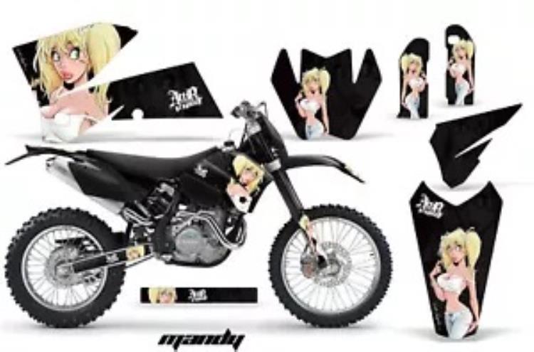 ダートバイク デカール グラフィック キット ラップ KTM EXC/SX/MXC/SMR/XCF-W 2005-2007 マンディ ブラック Dirt Bike Decal Graphic Kit Wrap KTM EXC/SX/MXC/SMR/XCF-W 2005-2007 MANDY BLACK 【並行輸入品】