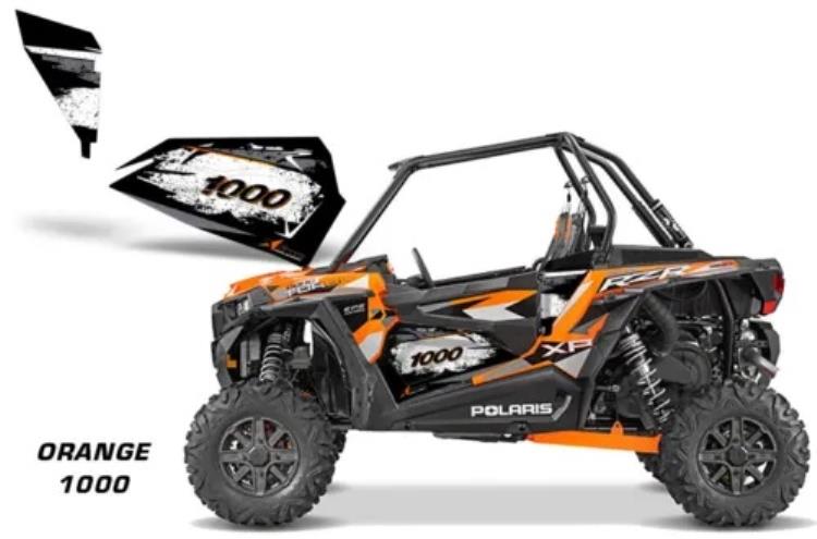AMR レーシング グラフィック ラップ キット ポラリス RZR 1000 UTV OEM ドア インサート ユニバーサル オレンジ AMR Racing Graphic Wrap Kit Polaris RZR 1000 UTV OEM Door Insert Universal ORNGE 【並行輸入品】