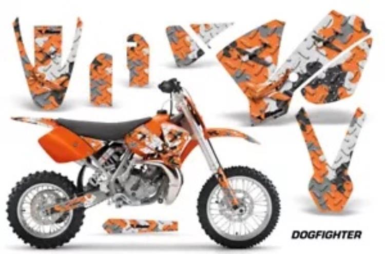 MX グラフィックス キット デカール KTM 65 SX 2002-2008 ドッグファイター オレンジ用 MX Graphics kit Decal for KTM 65 SX 2002-2008 Dogfighter Orange 【並行輸入品】