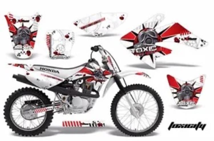 ダートバイクグラフィックキットデカールステッカーラップホンダ CRF70 2004-2015 TOXIC R W Dirt Bike Graphics Kit Decal Sticker Wrap For Honda CRF70 2004-2015 TOXIC R W 【並行輸入品】