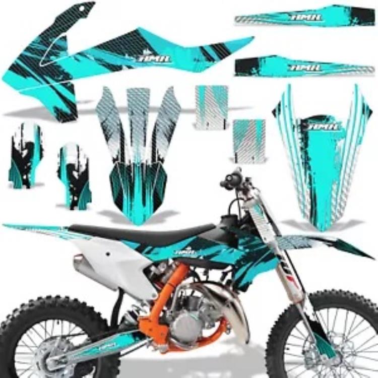 MX グラフィックス キット デカール KTM 85 SX 2018-2020 CarbonX ティール用 MX Graphics kit Decal for KTM 85 SX 2018-2020 CarbonX Teal 【並行輸入品】