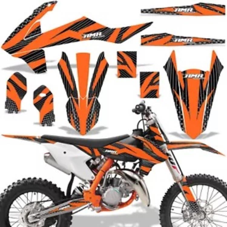 カスタム MX デカール キット KTM SX 85 全モデル 18-20 ズーテッド オレンジ ブラック Custom MX Decal Kit KTM SX 85 All Models 18-20 Zooted Orange Black 【並行輸入品】