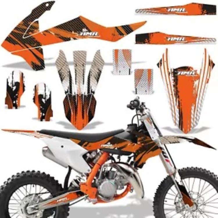 MX グラフィックス キット デカール KTM 85 SX 2018-2020 CarbonX オレンジ MX Graphics kit Decal for KTM 85 SX 2018-2020 CarbonX Orange 【並行輸入品】
