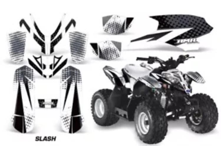ATV グラフィックスデカールステッカーポラリスアウトロー/プレデター 50 オールイヤーズスラッシュ K W ATV Graphics Decals Stickers For Polaris Outlaw/Predator 50 ALL YEARS SLASH K W 【並行輸入品】