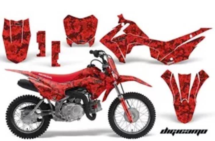 ダートバイク デカール グラフィック キット ラップ ホンダ CRF110 CRF 110 2013-2018 DIGICAMO レッド Dirt Bike Decal Graphic Kit Wrap For Honda CRF110 CRF 110 2013-2018 DIGICAMO RED 【並行輸入品】