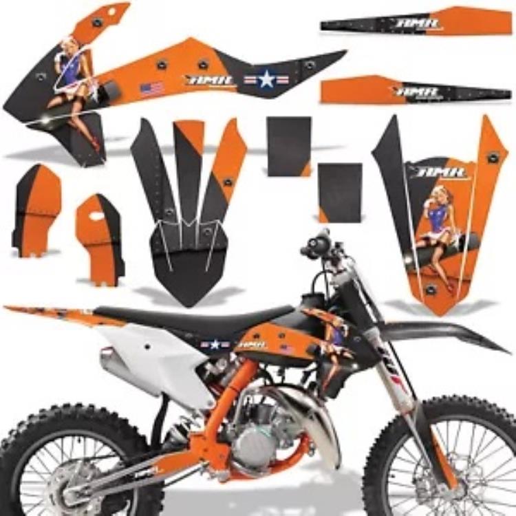 MX グラフィックス キット デカール KTM 85 SX 2018-2020 T-Bomber オレンジ ブラック MX Graphics kit Decal for KTM 85 SX 2018-2020 T-Bomber Orange Black 【並行輸入品】