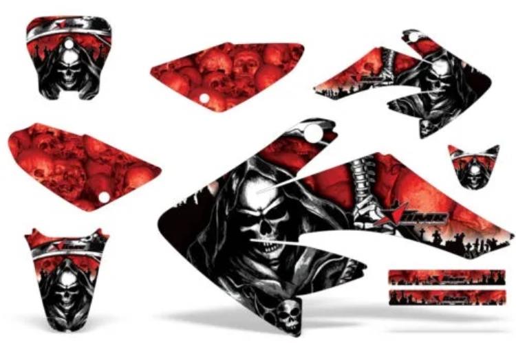 ダートバイクグラフィックキットデカールステッカーラップホンダ CRF70 2004-2015 リーパーレッド Dirt Bike Graphics Kit Decal Sticker Wrap For Honda CRF70 2004-2015 REAPER RED 【並行輸入品】