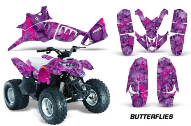 ATV グラフィックスキット クワッド デカール ステッカー ポラリス プレデター 90 BTRFLY PNK PUR 用 ATV Graphics Kit Quad Decal Sticker For Polaris Predator 90 BTRFLY PNK PUR 【並行輸入品】