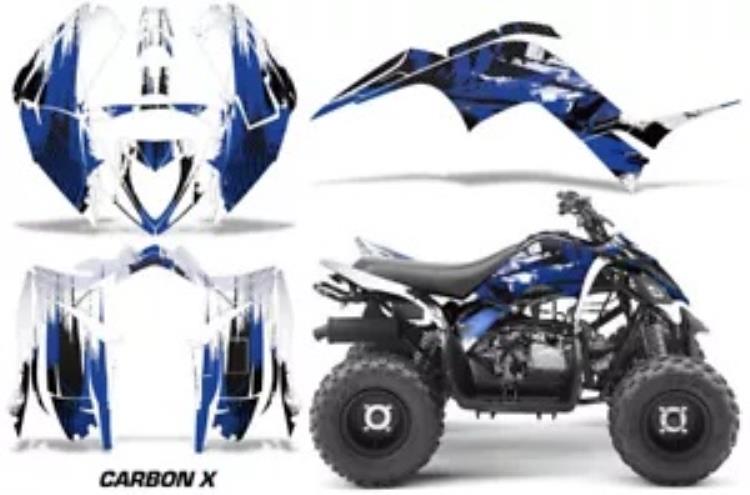 グラフィックキット デカール ステッカー ヤマハ ラプター 90 YFM90 16-23 CarbonX ブルー Graphics Kit Decal Sticker For Yamaha Raptor 90 YFM90 16-23 CarbonX Blue 【並行輸入品】