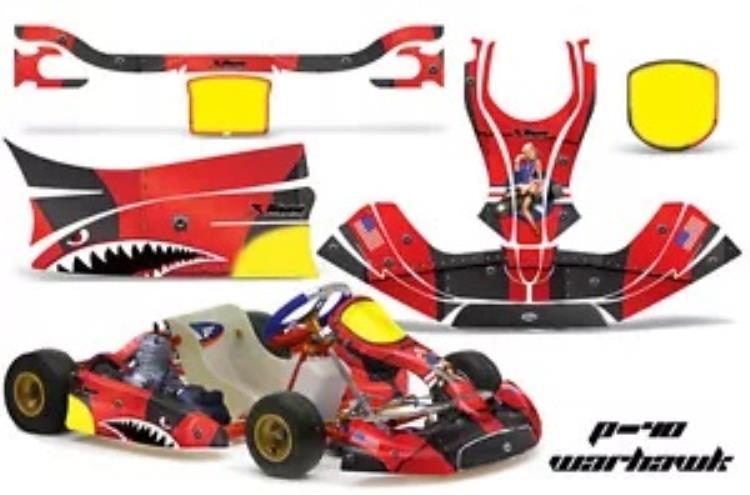 ゴーカート グラフィック キット デカール ステッカー ラップ KG フリーライン ビレル 大人用 ウォーホーク レッド Go Kart Graphics Kit Decal Sticker Wrap For KG Freeline Birel Adult WARHAWK RED 【並行輸入品】