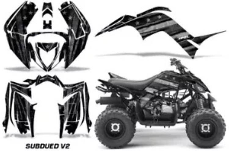 グラフィックキットデカールステッカーヤマハラプター 90 YFM90 16-23 抑制された V2 Graphics Kit Decal Sticker For Yamaha Raptor 90 YFM90 16-23 Subdued V2 【並行輸入品】