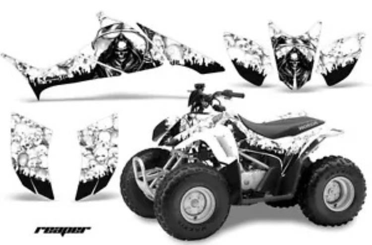 ATV グラフィックスキット クワッド デカール ステッカー ラップ ホンダ TRX90 2006-2018 リーパー ホワイト用 ATV Graphics Kit Quad Decal Sticker Wrap For Honda TRX90 2006-2018 REAPER WHITE 【並行輸入品】