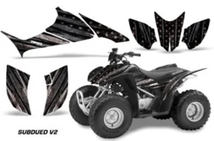 ATV グラフィックキット ステッカー デカール ホンダ TRX 90 2006-2019 抑制された旗用 ATV Graphics Kit Sticker Decal for Honda TRX 90 2006-2019 Subdued Flag 【並行輸入品】
