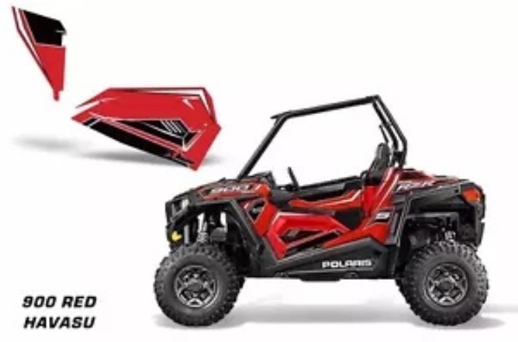 AMR レーシング グラフィック ラップ キット ポラリス RZR 900 UTV OEM ドア インサート 2014 レッド HAVASU AMR Racing Graphic Wrap Kit Polaris RZR 900 UTV OEM Door Inserts 2014 RED HAVASU 【並行輸入品】
