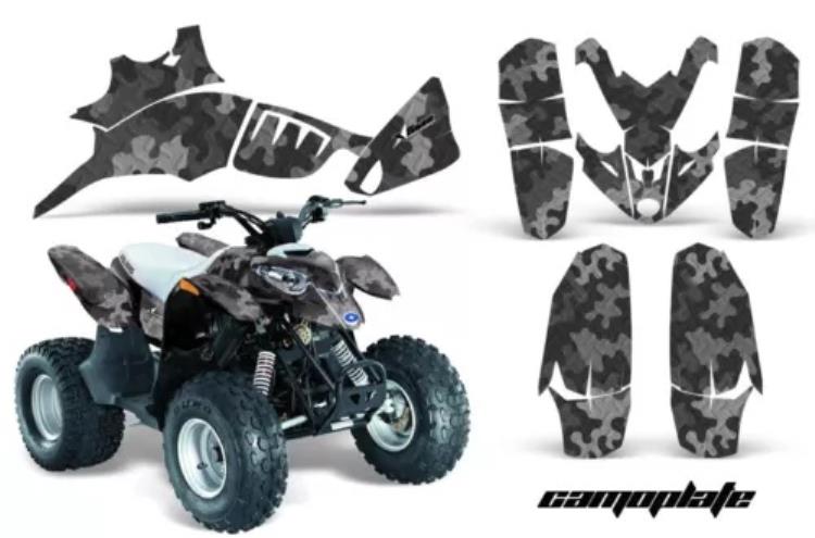 ATV グラフィックスキット クワッド デカール ラップ ポラリス プレデター 90 2003-2007 CAMOPLATE BLK 用 ATV Graphics Kit Quad Decal Wrap For Polaris Predator 90 2003-2007 CAMOPLATE BLK 【並行輸入品】
