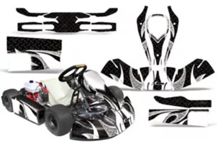 ゴーカートグラフィックキットデカールステッカーラップJR CRG Cadet Bambino TRIBAL W BLK用 Go Kart Graphics Kit Decal Sticker Wrap For JR CRG Cadet Bambino TRIBAL W BLK 【並行輸入品】