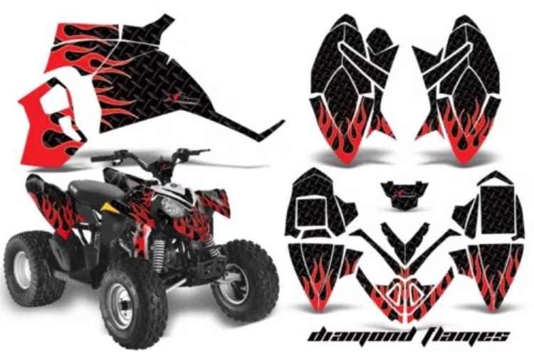 ATV デカールグラフィックステッカーキットポラリスアウトロー 90 110 2002-2020 DFLAME R K ATV Decal Graphic Sticker Kit For Polaris Outlaw 90 110 2002-2020 DFLAME R K 【並行輸入品】