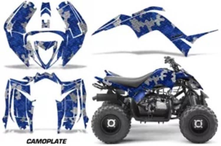 グラフィックキット デカール ステッカー ヤマハ ラプター 90 YFM90 16-23 カモプレート ブルー Graphics Kit Decal Sticker For Yamaha Raptor 90 YFM90 16-23 Camoplate Blue 【並行輸入品】