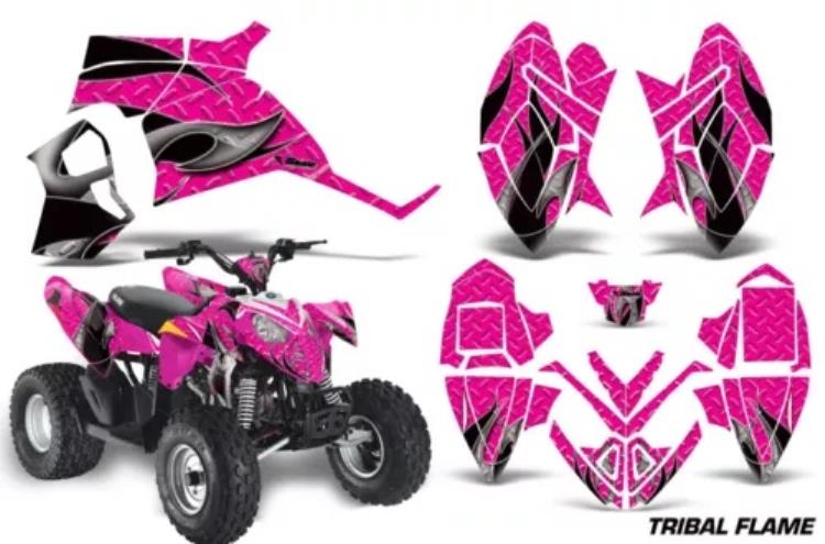 ATV デカールグラフィックステッカーキットポラリスアウトロー 90 110 2002-2020 TFLAME K PNK ATV Decal Graphic Sticker Kit For Polaris Outlaw 90 110 2002-2020 TFLAME K PNK 【並行輸入品】