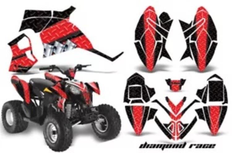 ATV デカールグラフィックステッカーキットポラリスアウトロー 90 110 2002-2020 DRACE R K ATV Decal Graphic Sticker Kit For Polaris Outlaw 90 110 2002-2020 DRACE R K 【並行輸入品】