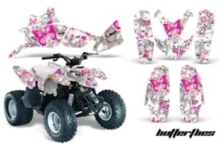 ATV グラフィックスキット クワッド デカール ラップ ポラリス プレデター 90 2003-2007 BTTRFLY P W 用 ATV Graphics Kit Quad Decal Wrap For Polaris Predator 90 2003-2007 BTTRFLY P W 【並行輸入品】