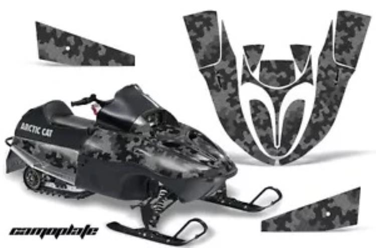 スノーモービル グラフィックス キット デカール ステッカー Arctic Cat Sno Pro 120 CAMO BLACK用 Snowmobile Graphics Kit Decal Sticker For Arctic Cat Sno Pro 120 CAMO BLACK 【並行輸入品】