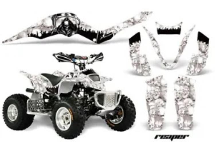 ATV グラフィックスキットデカールステッカーラップ Apex プロシャーク 70/90 2006-2009 リーパー W ATV Graphics Kit Decal Sticker Wrap For Apex Pro Shark 70/90 2006-2009 REAPER W 【並行輸入品】