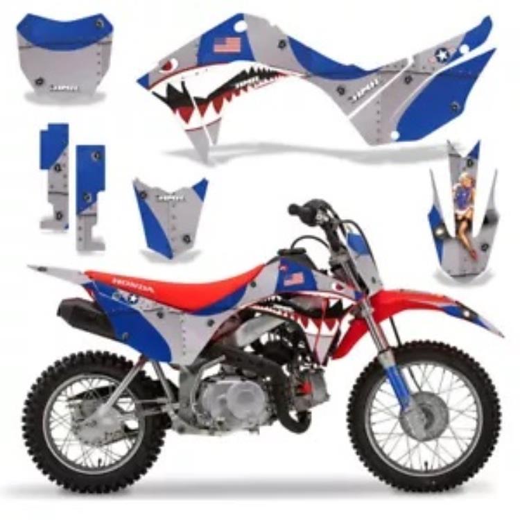 カスタム MX グラフィックス #プレート デカール付き ホンダ CRF 110F 2019-2021 P40 ウォーホーク ブルー Custom MX Graphics with #Plate Decals Honda CRF 110F 2019-2021 P40 Warhawk Blue 【並行輸入品】