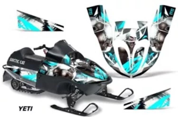 デカール ラップ スキン グラフィック キット Arctic Cat 120 Sno Pro 全年式 YETI ティール用 Decal Wrap Skin Graphics Kit For Arctic Cat 120 Sno Pro All Years YETI Teal 【並行輸入品】