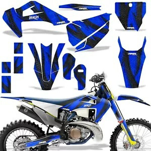 カスタム MX デカール キット ハスクバーナ TC/FC/TX 全モデル 19-21 ドラゴン フロー ブルー Custom MX Decal Kit Husqvarna TC/FC/TX All Models 19-21 DRAGON FLOW BLUE画像