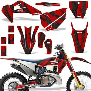 カスタム MX デカール キット ハスクバーナ TC/FC/TX 全モデル 19-21 ドラゴン フロー レッド Custom MX Decal Kit Husqvarna TC/FC/TX All Models 19-21 DRAGON FLOW RED 【並行輸入品】