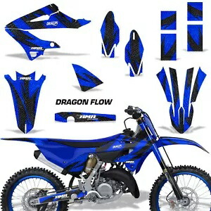 ダートバイク デカール グラフィック キット MX ラップ ヤマハ YZ125-YZ250 2022 ドラゴン フロー ブルー Dirt Bike Decal Graphic Kit MX Wrap For Yamaha YZ125-YZ250 2022 Dragon Flow Blue画像