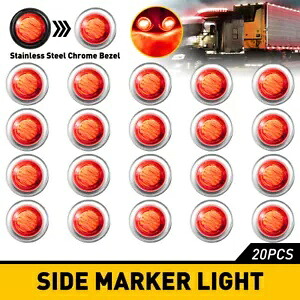 20x レッドマーカーサイド LED ライト弾丸トレーラートラック防水クリアランスランプ 12V 20x Red Marker Side LED Lights Bullet Trailer Truck Wateproof Clearance Lamp 12V 【並行輸入品】