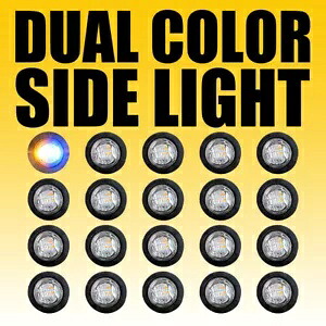20X 3/4インチ 12V マーカーライト LED トラック トレーラー ラウンド サイド ブレット ライト アンバー ブルー 20X 3/4\