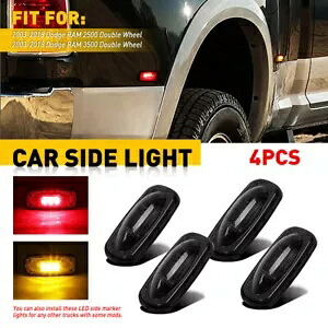 4x LED スモークデュアルサイドフェンダーマーカーライト 2003-2018 ダッジ RAM 2500 3500用 4x LED Smoked Dually Side Fender Marker Lights For 2003-2018 Dodge RAM 2500 3500 【並行輸入品】