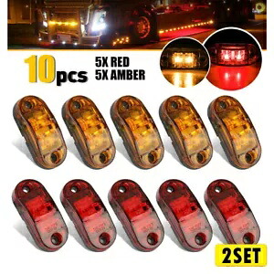 20個 アンバーレッドトラックLEDサイドマーカーライトボートトレーラーカークリアランスインジケーター 20pcs Amber Red Truck LED Side Marker Light Boat Trailer Car Clearance Indicator 【並行輸入品】