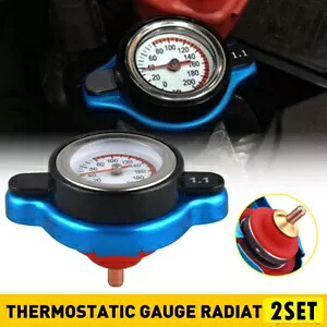 2 セット車のサーモスタットゲージラジエーターキャップカバー小さなヘッド水温計 2Set Car Thermostatic Gauge Radiator Cap Cover Small Head With Water Temp Meter 【並行輸入品】