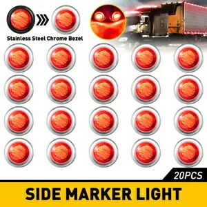 20x LED レッド サイド ライト マーカー ブレット トラック トレーラー 防水 クリアランス ランプ 12V 20x LED Red Side Lights Marker Bullet Truck Trailer Wateproof Clearance Lamp 12V 【並行輸入品】