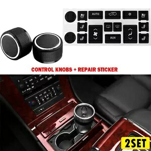 2x コントロールノブオーディオラジオ + 気候ボタン修理ステッカーキャデラックエスカレード用 2x Control Knobs Audio Radio+Climate Button Repair Sticker For Cadillac Escalade 【並行輸入品】