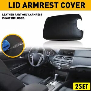 2X アームレストセンターコンソール蓋カバー 08-12 ホンダアコードマイクロファイバーレザー Bl 2X Armrest Center Console Lid Cover For 08-12 Honda Accord microfiber Leather Bl 【並行輸入品】
