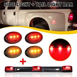 99-10 Dually F350 フォード ベッド フェンダー レッド LED アンバー サイド マーカー ライト テールランプ For 99-10 Dually F350 Ford Bed Fender Red LED Amber Side Marker Lights Tail Lamp 【並行輸入品】