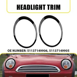 ブラックヘッドライトベゼルトリムリングカバー 2x ミニクーパー R55 R56 R57 2007-2015 Black Headlight Bezel Trim Ring Cover 2x For Mini Cooper R55 R56 R57 2007-2015 【並行輸入品】