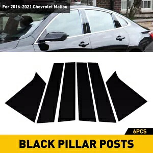 6/12x シボレーマリブ 2016-2021 車のドアトリムピラーポストブラックデカールコーブ 6/12x For Chevrolet Malibu 2016-2021 Car Door Trim Pillar Posts Black Decal Cove 【並行輸入品】