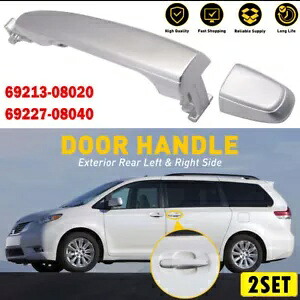 2X 外装ドアハンドルリア L/R 2004-2010 トヨタ シエナ シルバー シャドウ パール 2X Exterior Door Handle Rear L/R For 2004-2010 Toyota Sienna Silver Shadow Pearl 【並行輸入品】