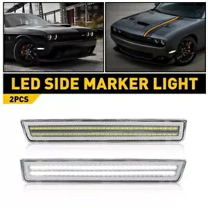 2015-2022 ダッジ チャレンジャー フロント ペア バンパー LED サイド マーカー パーキング ライト For 2015-2022 Dodge Challenger Front Pair Bumper LED Side Marker Parking Lights 【並行輸入品】