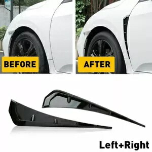車のフェンダーブレードサイドシャークエラベントグロスカバーブラックトリムオートユニバーサル3D Car Fender Blade Side Shark Gills Vent Gloss Cover Black Trim Auto Universal 3D 【並行輸入品】