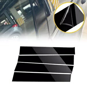 4 個ブラックドア車窓ピラーポストカバートリム 2009-2018 ダッジラム 1500 4PCS Black Door Car Window Pillar Post Cover Trim For 2009-2018 Dodge Ram 1500 【並行輸入品】
